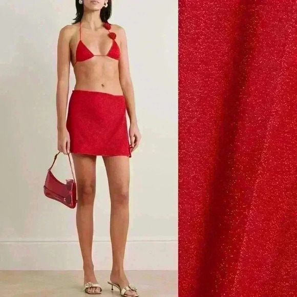 NWT Oseree Red Rose Lumière Triangle Bikini SET - Picture 6 of 15